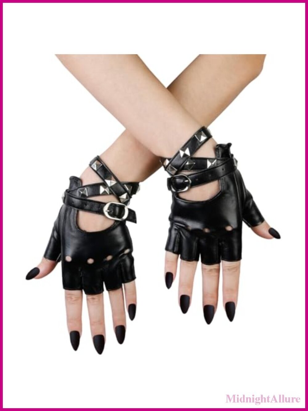 Fingerless Gloves Faux Leather Half Finger Punk Cosplay Motorcycle